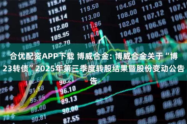 合优配资APP下载 博威合金: 博威合金关于“博23转债”2025年第三季度转股结果暨股份变动公告